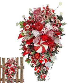 Рождественский венок имитация цветка, кольцо из виноградной лозы, украшения из сосновых шишек, украшение Рождественской елки, венок, оформление двери, окна