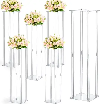 Подставка для цветов для свадьбы, центральные элементы для столов, высокая подставка для ваз, свадебные подставки для цветов с тарелками для домашнего стола для свадебной вечеринки