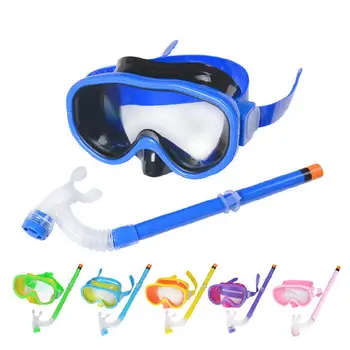 1 комплект, Детский набор для подводного плавания с защитой от запотевания и протечек, детская маска для подводного плавания для мальчиков и девочек, Очки для плавания, комплекты снаряжения