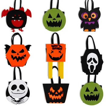Украшения для Хэллоуина, сумки для конфет, Нетканые объемные сумки-тоут, реквизит для украшения атмосферы, принадлежности для детских вечеринок