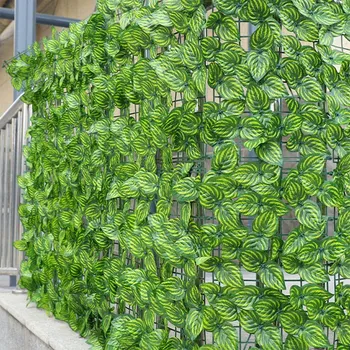Забор из искусственных растений, панели из зеленых листьев, ограждение для уединения, экран для украшения дома, сада, двора, Наружного декора стен