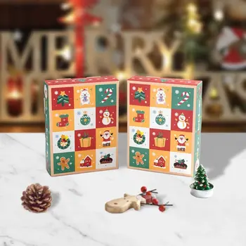 5 шт. Многоцветная Рождественская подарочная коробка, Адвент-календарь с обратным отсчетом, 12 сеток, подарочный футляр с сюрпризом, Фестивальные сувениры, потыканные пальцем