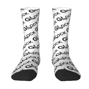 Крутые носки Glock Lettring, женские мужские теплые футбольные спортивные носки с 3D-принтом