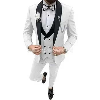Новый Деловой Повседневный Плюс Мужской костюм Ведущий Банкета Костюм Шафера Платье Жениха Trajes Elegante Para Hombres Костюм Homme
