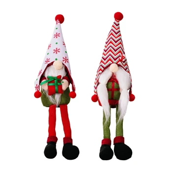 Рождественский Гном с длинными ногами, кукла-орнамент, Креативные Безликие куклы для дома, Новый Год, День Рождения, Свадьба