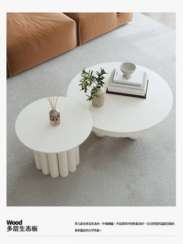 Чайный столик, гостиная, небольшая семья, светлый роскошный красный круглый чайный столик из французского интернета