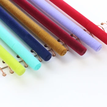 Domikee новый милый креативный плюшевый материал, школьные гелевые ручки, канцелярские принадлежности, подарок для студентов, 7 цветов, заправка 0,5 мм