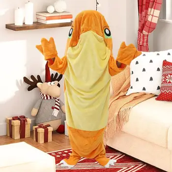 Одеяло для вечеринок с животными | Теплое фланелевое гигантское одеяло с капюшоном для взрослых | Одеяла с капюшоном с изображением морского орла и дракона для ночного кемпинга