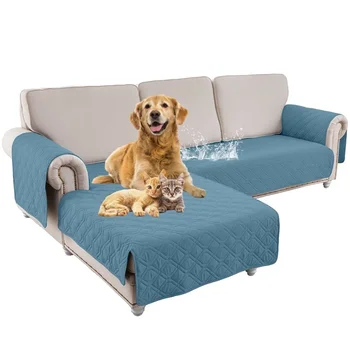Водонепроницаемый чехол для дивана L-образной формы, секционные чехлы для диванов, чехлы для домашних животных, собак, кошек, чехлы для диванов с чехлом для шезлонга, защита мебели