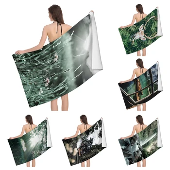 Домашние банные полотенца для тела Полотенца для ванной в натуральном животном стиле, быстросохнущее пляжное полотенце из микрофибры, мужское женское большое спортивное полотенце