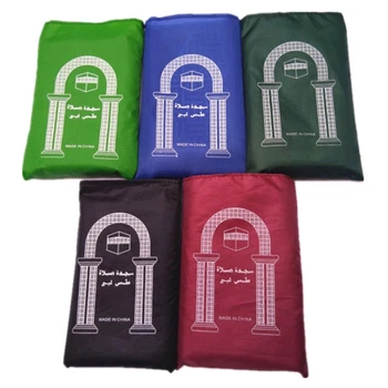 Портативный мусульманский молитвенный коврик Водонепроницаемый PU плетеный коврик Сумка с простым принтом Дорожное домашнее одеяло 60x100CM