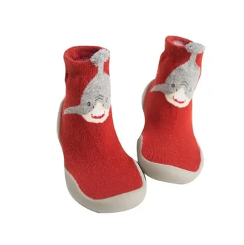 Весенняя обувь для малышей 2023 года, детская обувь, нескользящая обувь с утеплением в виде лисы и тигра, носки для пола, носки для ног в животном стиле