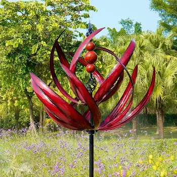 Металлическая ветряная мельница Harlow Wind Spinner, 3D ветряная кинетическая скульптура, металлические ветряные солнечные прядильни для газона, декор для двора и сада