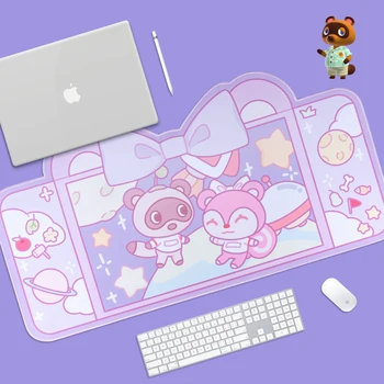Большой игровой коврик для мыши Kawaii Extra XXL Фиолетовый Animal Crossing Милый Коврик Клавиатура Компьютер Ноутбук Настольные аксессуары для геймеров