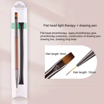 Ручка для рисования ногтей с прочной мягкой щетиной, хорошей полимеризацией, двусторонняя ручка для нейл-арта, для рисования, женская поставка