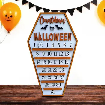 Адвент-календарь обратного отсчета на Хэллоуин, календарь обратного отсчета на Хэллоуин, Адвент-календарь, гобелены, деревянные поделки, вечеринка на Хэллоуин