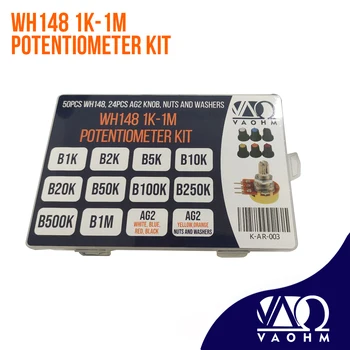 10 типов 50 шт. набор потенциометров WH148 1K-1M
