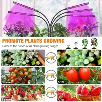 Светодиодный светильник для выращивания растений, USB Фитолампа, полный спектр садоводческой фитолампы С контролем цветения растений для выращивания в помещении