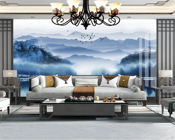 beibehang Настройте новый современный минималистичный пейзаж в новом китайском стиле на фоне телевизора, обои, домашний декор