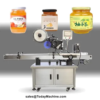 Многофункциональная Автоматическая Машина Для прикрепления этикеток С клейкой ручкой для пищевых банок из стеклянной Круглой бутылки