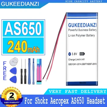 Аккумулятор GUKEEDIANZI для гарнитуры Shokz Aeropex AS650, 240 мАч, аккумулятор большой мощности
