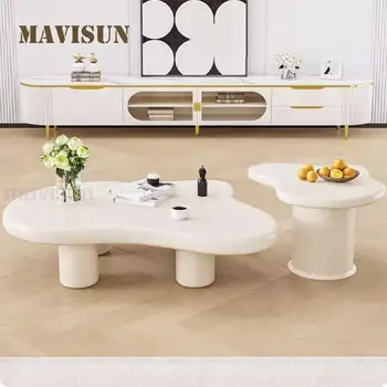 Чайный столик из дерева Sliold в кремовом стиле белого цвета, современная мебель для гостиной, Бытовая простота, набор журнальных столиков Cloud