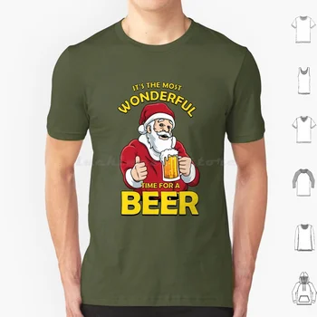 It'S The Most Wonderful Time For A Beer Рождественская футболка Футболка Большого размера из 100% хлопка Its The Most Wonderful Time For A Beer