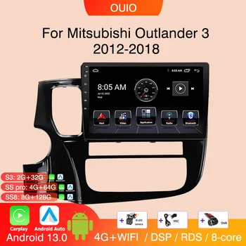 Android13 Carplay радио Для Mitsubishi Outlander 3 GF0W GG0W 2012 2013-2018 Автомобильный стерео Мультимедийный Плеер Android Auto GPS Navi