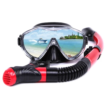 Плавательные очки с защитой от запотевания с широким обзором и сухим дыханием Трубка для дайвинга Летние плавательные очки с дыхательной трубкой для плавания с аквалангом