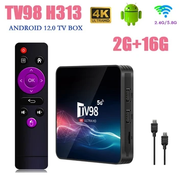 ТВ-приставка TV98 2G + 16G 2,4G и 5G Wifi Allwinner H313 4Kx2K Android 12 Телеприставка Медиаплеер TV98