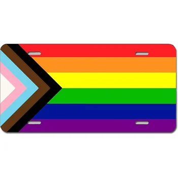 Радужный Дизайн Гей ЛГБТ Гордость Флаг Номерной Знак Новинка Номерной Знак Алюминий для Мужчин Женщин 12x6 Дюймов Крышка Номерного Знака