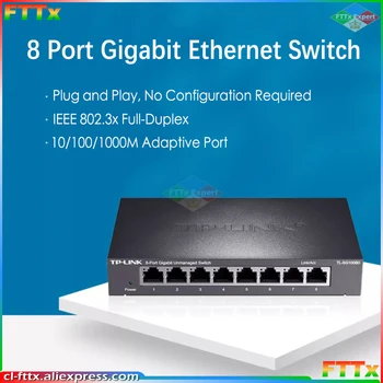 TP-Link 8-портовый Гигабитный Коммутатор Ethernet 1000 Мбит/с Сетевой Коммутатор RJ45 Plug and Play Сетевой концентратор Интернет-разветвитель TL-SG1008D