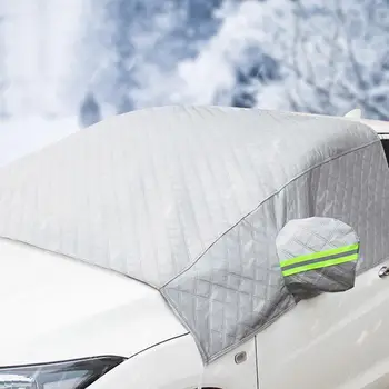 Водонепроницаемая защита лобового стекла автомобиля от обледенения, полузащита автомобиля со светоотражающей полосой на зеркале заднего вида