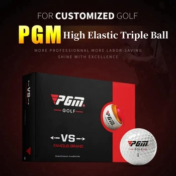 Оригинальный мяч для гольфа PGM трехслойный спичечный мяч Подарочная упаковка Набор мячей для гольфа 3 шт. Комплект спортивного инвентаря для игры в гольф