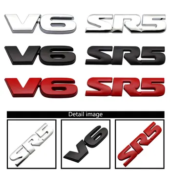 3D-Стайлинг SR5 V6 Логотип Автомобиля Эмблемы Автомобиля Металлические Наклейки Для Toyota Rider Sequoia 4Runner Hilux Tundra SR5 TRD Off Road