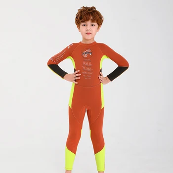 Гидрокостюм толщиной 2,5 мм для детей, неопреновый костюм для серфинга, молния сзади, костюм для подводного плавания, цельный купальник для мальчиков, детские купальники для плавания