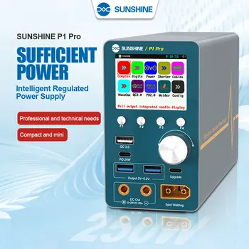 SUNSHINE P1 Pro Smart DC Power Meter 28V 6A Дисплей Формы волны Короткое Замыкание Точечная Сварка QC/PD Быстрая Зарядка Мощность Загрузки