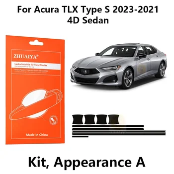 Защита Кромки Двери ZHUAIYA Дверная Ручка Чашка Защитная Пленка Для Краски TPU PPF Для Acura TLX Type S 2023-2021 4D Седан автомобильные аксессуары