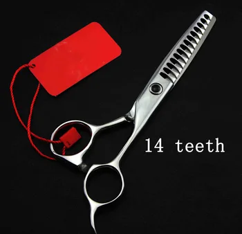 6-дюймовые Высококачественные Профессиональные парикмахерские ножницы 440C с 14 зубьями, скорость истончения 40%, Филировочные ножницы, ножницы для волос для женщин