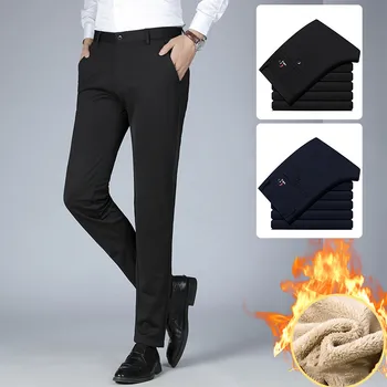 MRMT 2023 Совершенно новые мужские брюки из плотного бархата, стрейчевые деловые повседневные брюки, мужские брюки с прямыми штанинами, длинные брюки