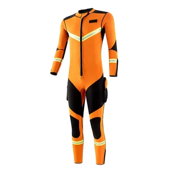 3 ММ Пожарно-водный спасательный костюм, мужской гидрокостюм из неопрена, Сверхэластичная цветная строчка, одежда для серфинга, дайвинга, медузы.