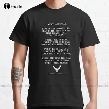 Litany Against Fear Dune 2020 Цитата Классическая футболка для мальчиков белые футболки на заказ aldult Teen унисекс цифровая печать xs-5xl хлопок