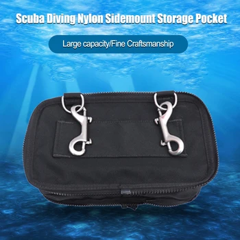 Мини-сумка для хранения нейлонового бокового крепления для подводного плавания с двусторонним крючком, сумка для мелкого снаряжения, аксессуары для подводного плавания