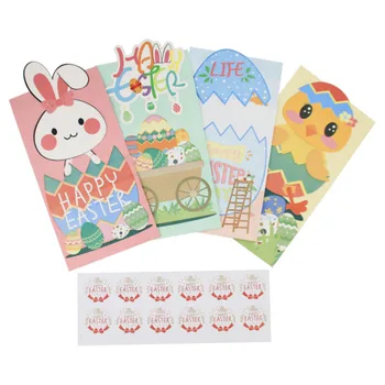 12шт Пакет для еды с кроликом на тему Счастливой Пасхи, бумажная подарочная упаковка, фасолевый пакет для упаковки пасхальных украшений, прямая поставка