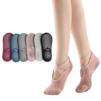 Женские бандажные носки для йоги с нескользящими ручками и ремешками, быстросохнущие балетные носки для пилатеса Pure Barre Ballet Dance