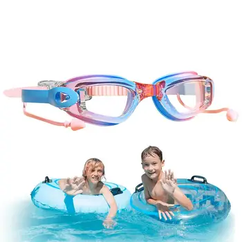 Водные очки для детей Детские очки против царапин и тумана 100 Защита от ультрафиолета Широкий обзор Регулируемый ремешок Отсутствие протечек Мальчики плавают