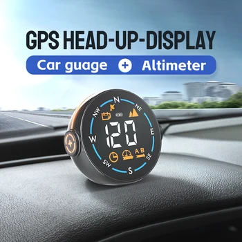H600G Автомобильный HUD-дисплей, GPS-спидометр, предупреждение о превышении скорости, прибор для измерения высоты, подходит для всех автомобилей, Спидометр для автомобиля