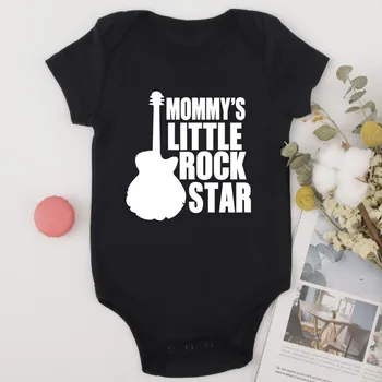 Одежда для маленьких мальчиков Mommy's Little Rock с принтом, комбинезоны, ползунки для новорожденных, костюм для маленьких девочек, подарки для душа, одежда для девочек
