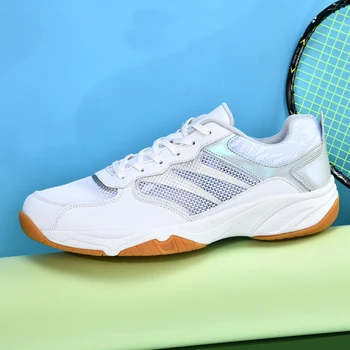 Большие размеры 36-46, мужские теннисные кроссовки, Дышащая теннисная обувь для тренировок, противоскользящие тренировочные кроссовки, Женская обувь для бадминтона с низким верхом.