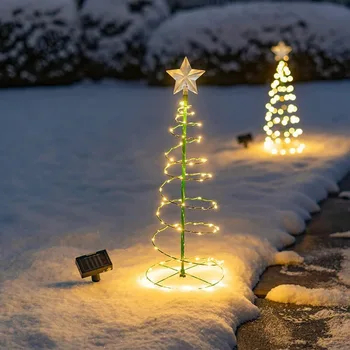 Солнечные фонари для декора Рождественской елки на открытом воздухе, светодиодные водонепроницаемые Ландшафтные лампы для газона, сада, патио, крыльца, Новогодняя вечеринка, Рождественские подарки
